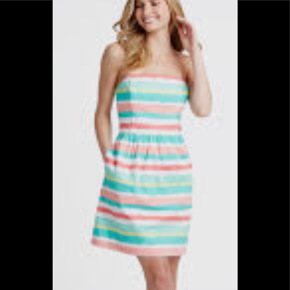 Vineyard vines‎ painted stripe strapless dress. NWOT . Retail 178
